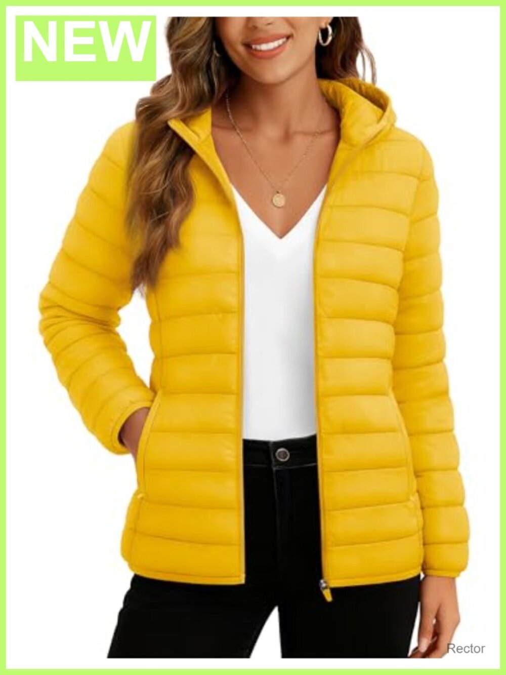 TACVASEN Women's Lightweight Puffer Zip Jacket with Hood Quilted Padded